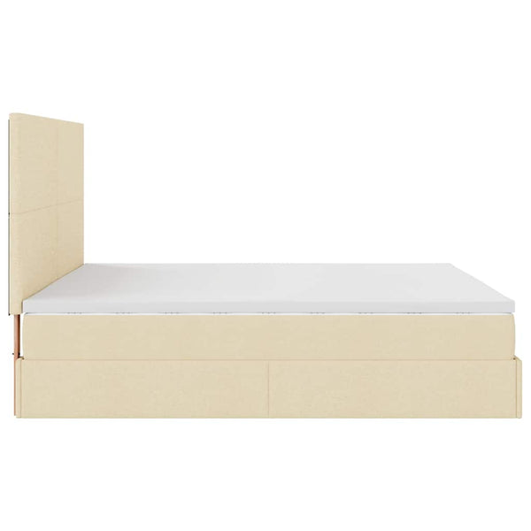 Ottoman Bett mit Matratze Creme 180x200 cm