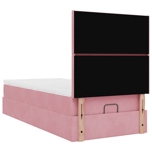 Ottoman Bett mit Matratze & LEDs Rosa 80x200 cm