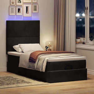 Ottoman Bett mit Matratze & LEDs 90x200 cm