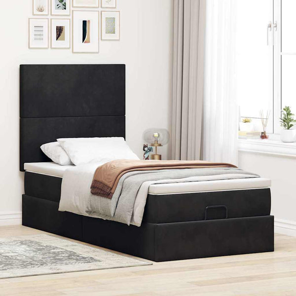 Ottoman Bett mit Matratze & LEDs 90x200 cm