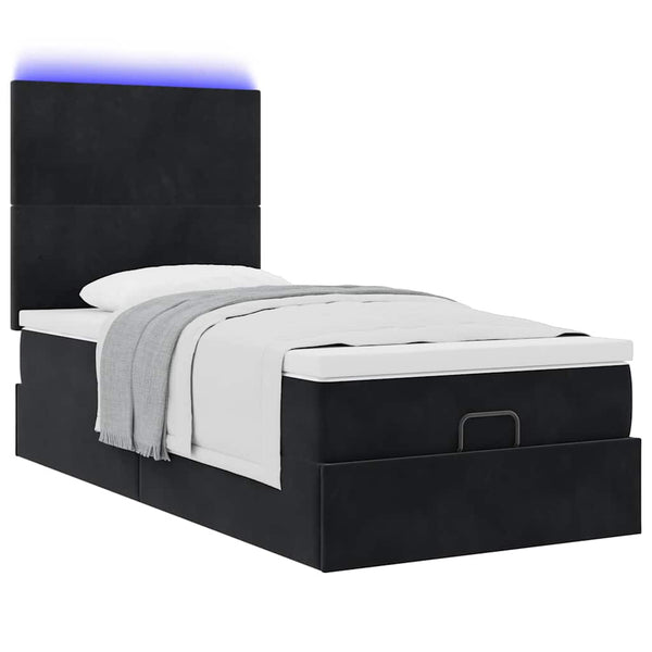 Ottoman Bett mit Matratze & LEDs 90x200 cm