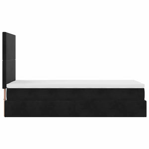 vidaXL Ottoman Bed with Mattresses & LEDs Black 100x200 cm Velvet