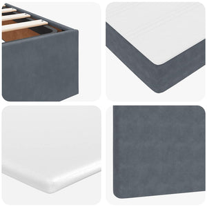 vidaXL Ottoman Bed with Mattresses & LED Lights Dark Grey 120x190 cm Velvet