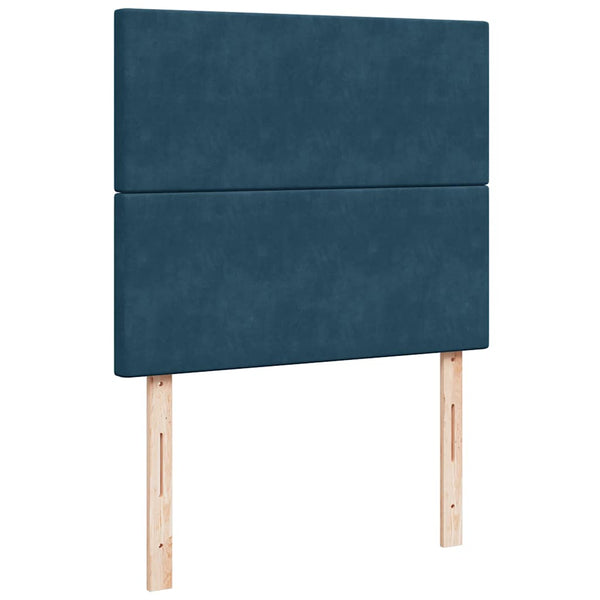 vidaXL Ottoman Bed with Mattresses & LEDs Dark Blue 120x200 cm Velvet