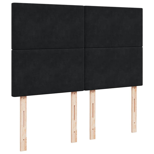 vidaXL Ottoman Bed with Mattresses & LEDs Black 140x190 cm Velvet
