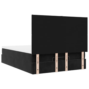 vidaXL Ottoman Bed with Mattresses & LEDs Black 140x190 cm Velvet