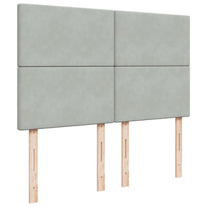 vidaXL Ottoman Bed with Mattresses & LEDs Light Grey 140x200 cm Velvet
