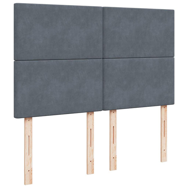 vidaXL Ottoman Bed with Mattresses & LEDs Dark Grey 140x200 cm Velvet