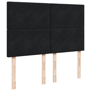 vidaXL Ottoman Bed with Mattresses & LEDs Black 140x200 cm Velvet