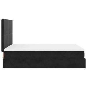 vidaXL Ottoman Bed with Mattresses & LEDs Black 140x200 cm Velvet