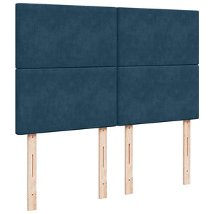 vidaXL Ottoman Bed with Mattresses & LEDs Dark Blue 140x200 cm Velvet