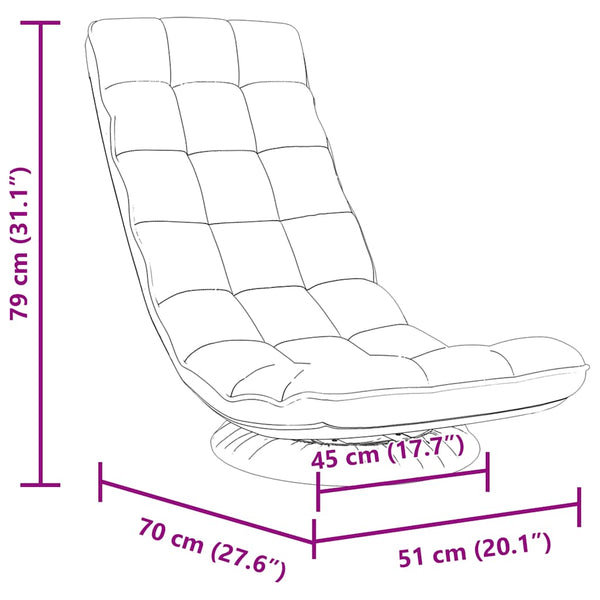 vidaXL Rotating Floor Chair Cloud Grey 70x51x79 cm Fabric