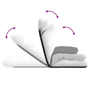 vidaXL Floor Chair Foldable White 71x51x62 cm Fabric