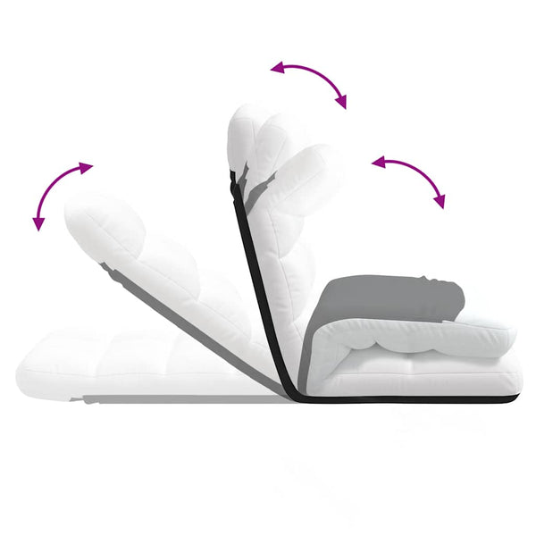 vidaXL Floor Chair Foldable White 71x51x62 cm Fabric