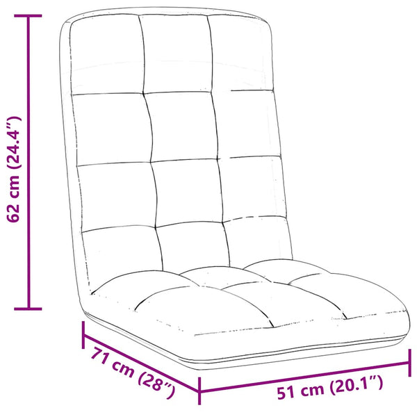 vidaXL Floor Chair Foldable White 71x51x62 cm Fabric