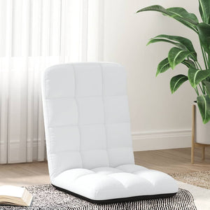 vidaXL Floor Chair Foldable White 71x51x62 cm Fabric