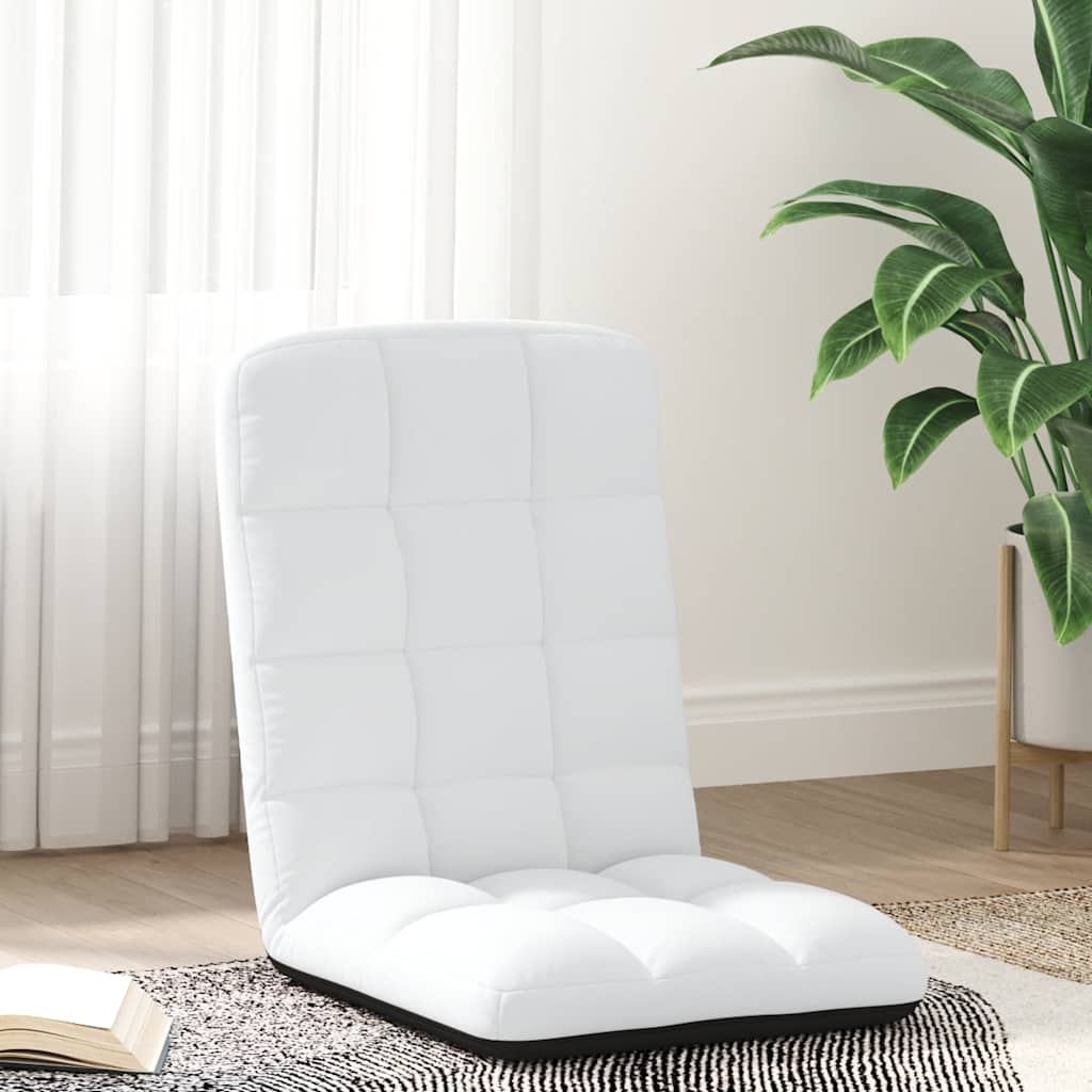 vidaXL Floor Chair Foldable White 71x51x62 cm Fabric
