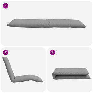 vidaXL Folding Sun Lounger Grey 175x54x8.5 cm Oxford Fabric