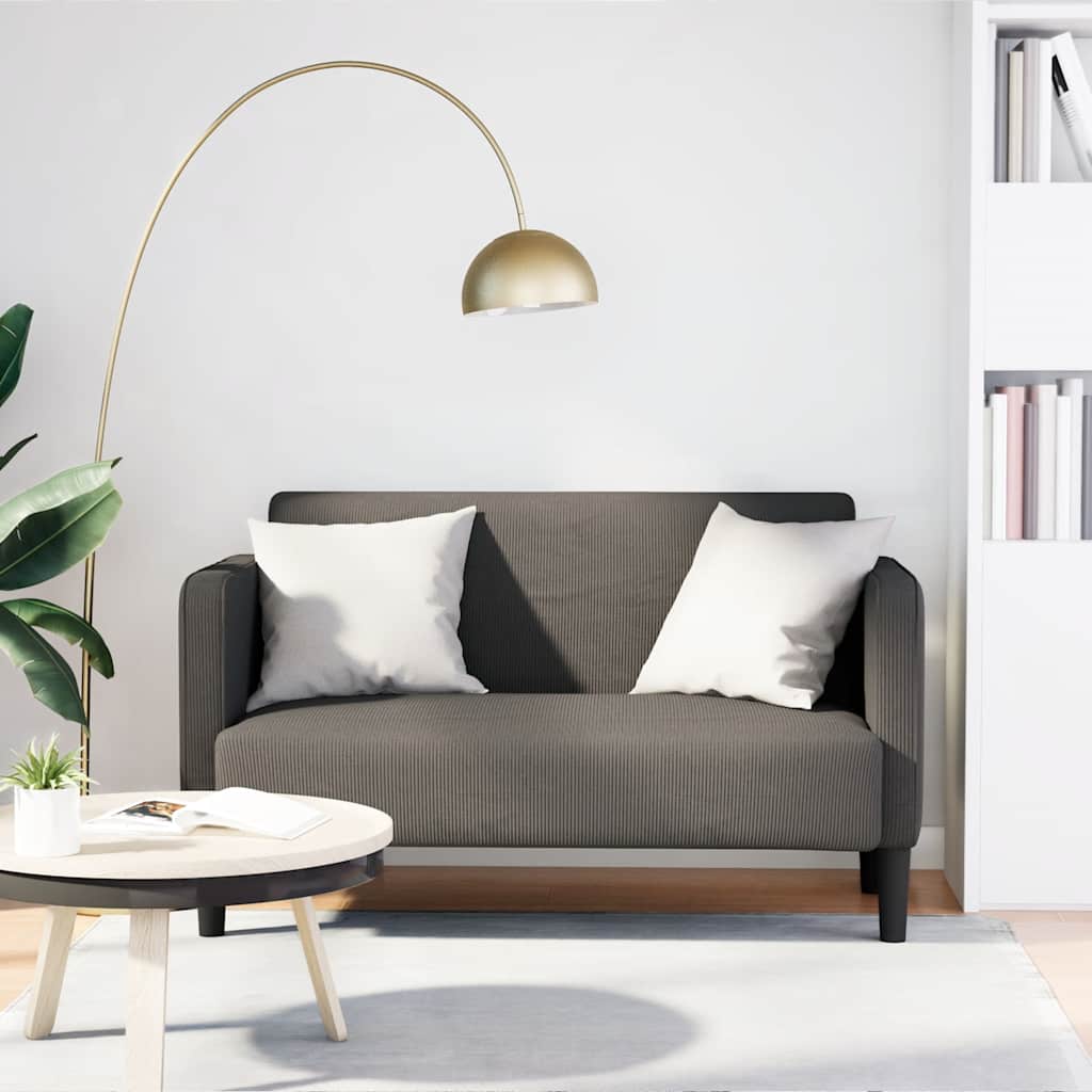 vidaXL Two-Seater Sofa Light Grey 109 cm Corduroy
