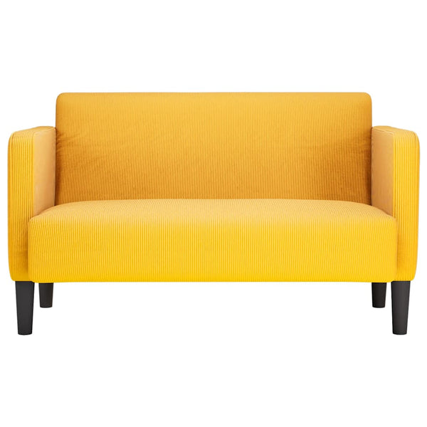 vidaXL Two-Seater Sofa Light Yellow 109 cm Corduroy Fabric