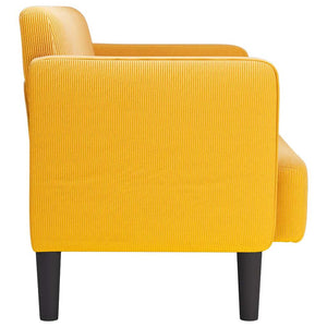 vidaXL Two-Seater Sofa Light Yellow 109 cm Corduroy Fabric