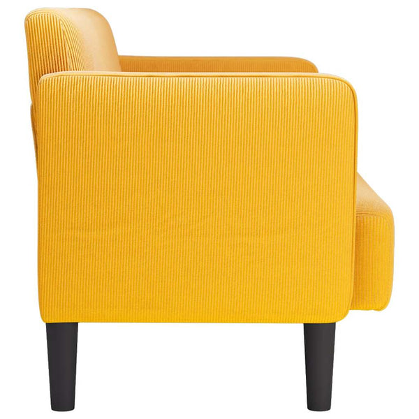 vidaXL Two-Seater Sofa Light Yellow 109 cm Corduroy Fabric