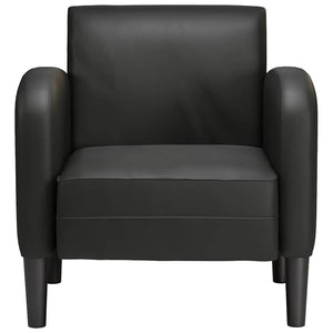vidaXL Armchair with Armrests Black 54 cm Faux Leather