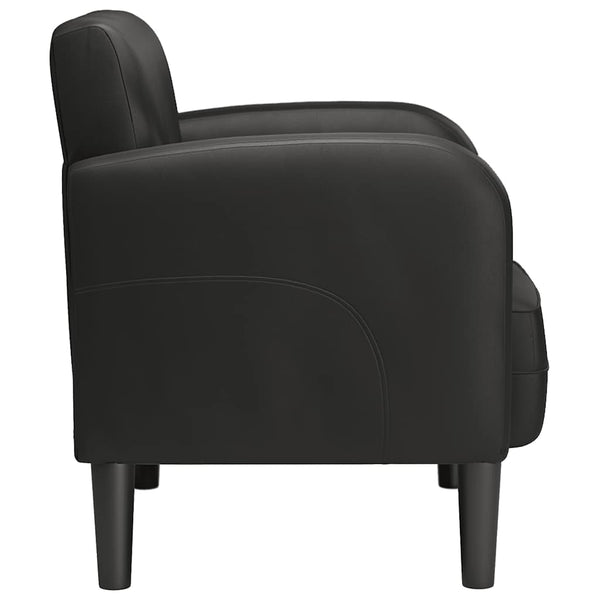 vidaXL Armchair with Armrests Black 54 cm Faux Leather
