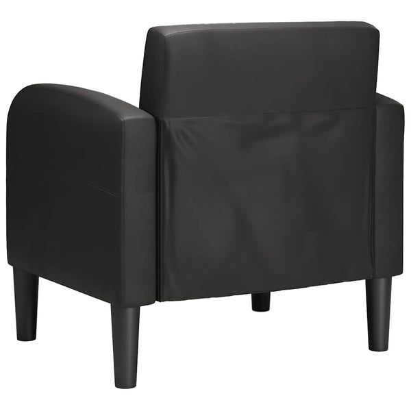 vidaXL Armchair with Armrests Black 54 cm Faux Leather
