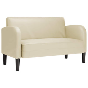 vidaXL Two-Seater Sofa Cream 110 cm Faux Leather