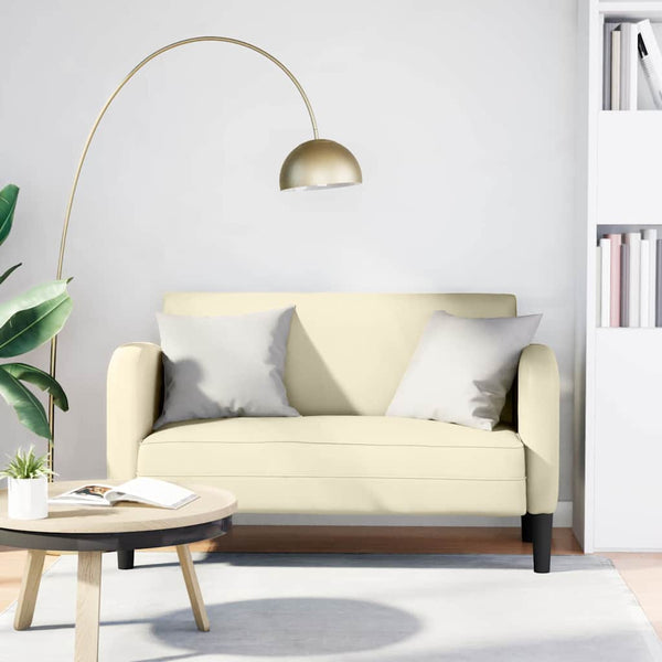 vidaXL Two-Seater Sofa Cream 110 cm Faux Leather