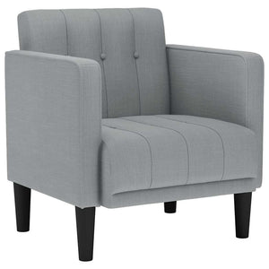 vidaXL Armchair with Armrests Light Grey 53 cm Fabric