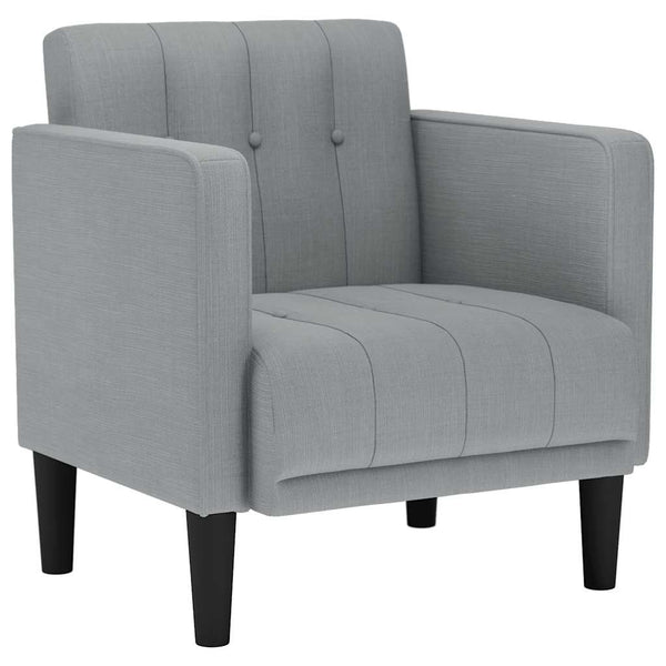 vidaXL Armchair with Armrests Light Grey 53 cm Fabric