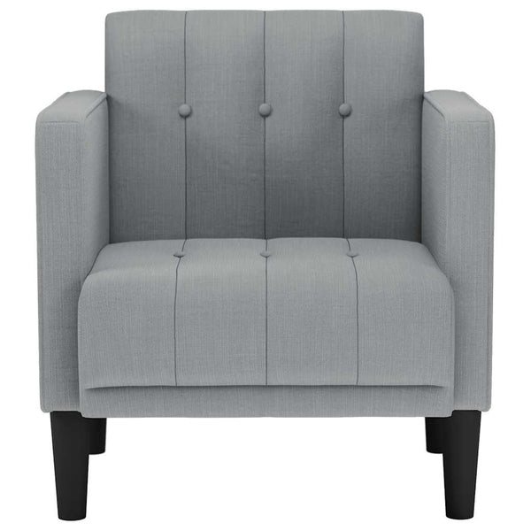 vidaXL Armchair with Armrests Light Grey 53 cm Fabric