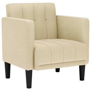 vidaXL Armchair with Armrests Cream 53 cm Fabric