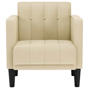vidaXL Armchair with Armrests Cream 53 cm Fabric