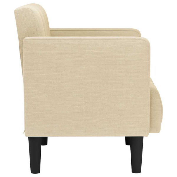 vidaXL Armchair with Armrests Cream 53 cm Fabric