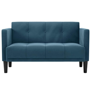 vidaXL Two-Seater Sofa Blue 111 cm Velvet