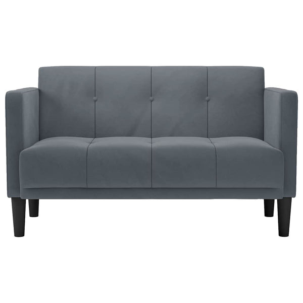 vidaXL Two-Seater Sofa Dark Grey 111 cm Velvet