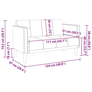 vidaXL Two-Seater Sofa Dark Grey 111 cm Velvet