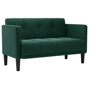 vidaXL Two-Seater Sofa Dark Green 111 cm Velvet