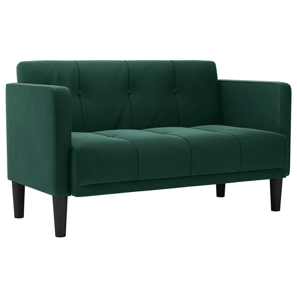vidaXL Two-Seater Sofa Dark Green 111 cm Velvet
