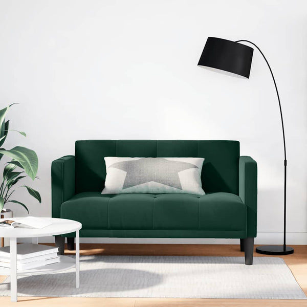 vidaXL Two-Seater Sofa Dark Green 111 cm Velvet