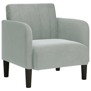 vidaXL Armchair with Armrests Light Grey 54 cm Velvet