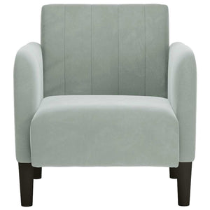 vidaXL Armchair with Armrests Light Grey 54 cm Velvet