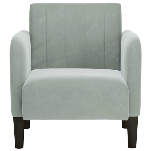 vidaXL Armchair with Armrests Light Grey 54 cm Velvet