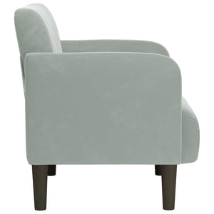 vidaXL Armchair with Armrests Light Grey 54 cm Velvet