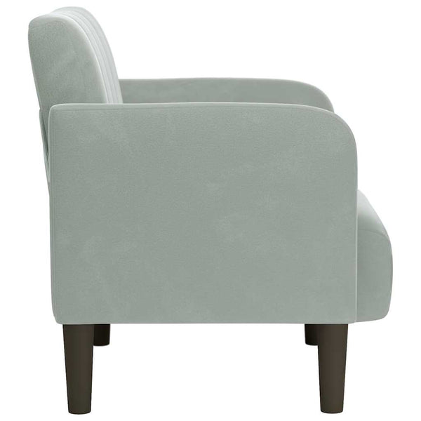 vidaXL Armchair with Armrests Light Grey 54 cm Velvet