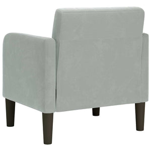 vidaXL Armchair with Armrests Light Grey 54 cm Velvet