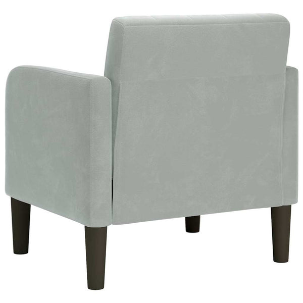 vidaXL Armchair with Armrests Light Grey 54 cm Velvet
